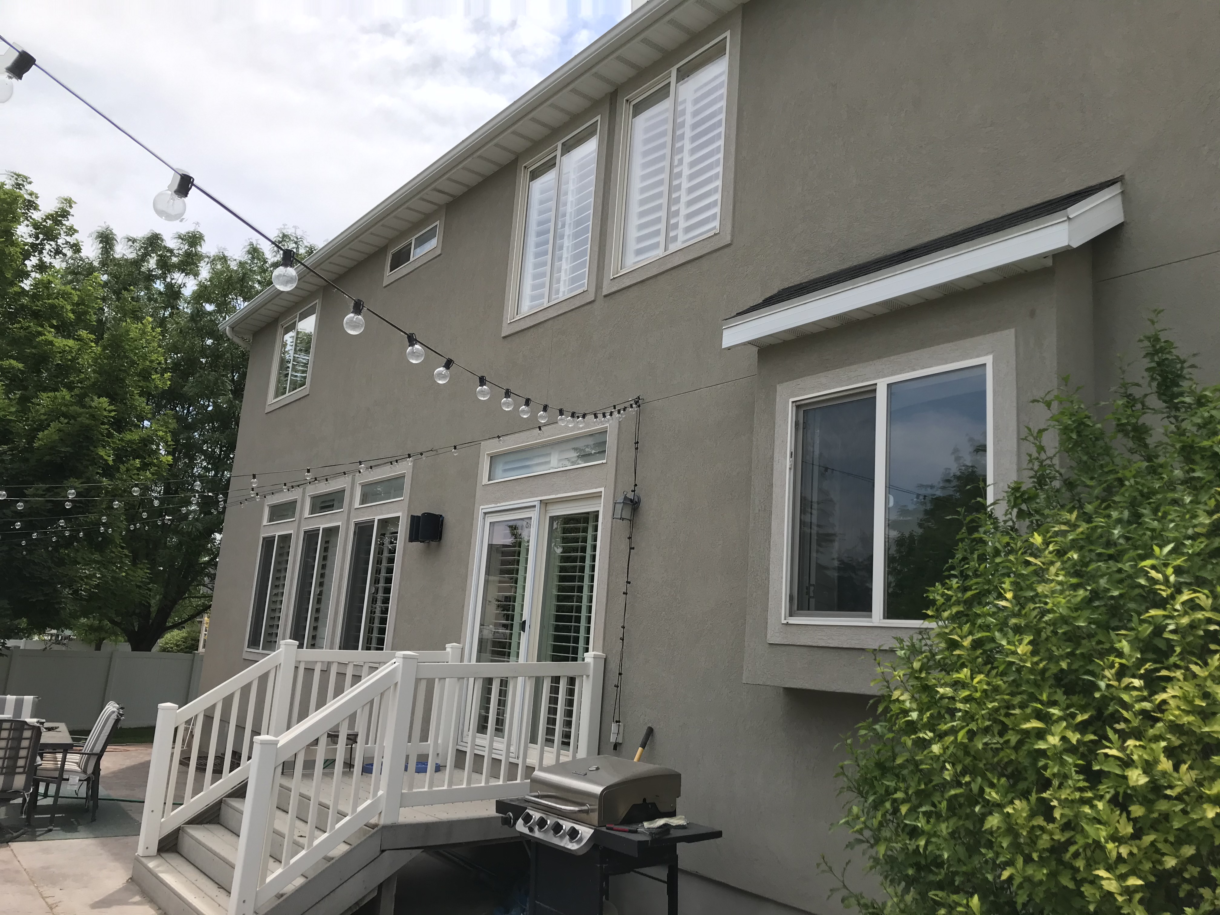 Stucco patio home exterior window cleaning Utah